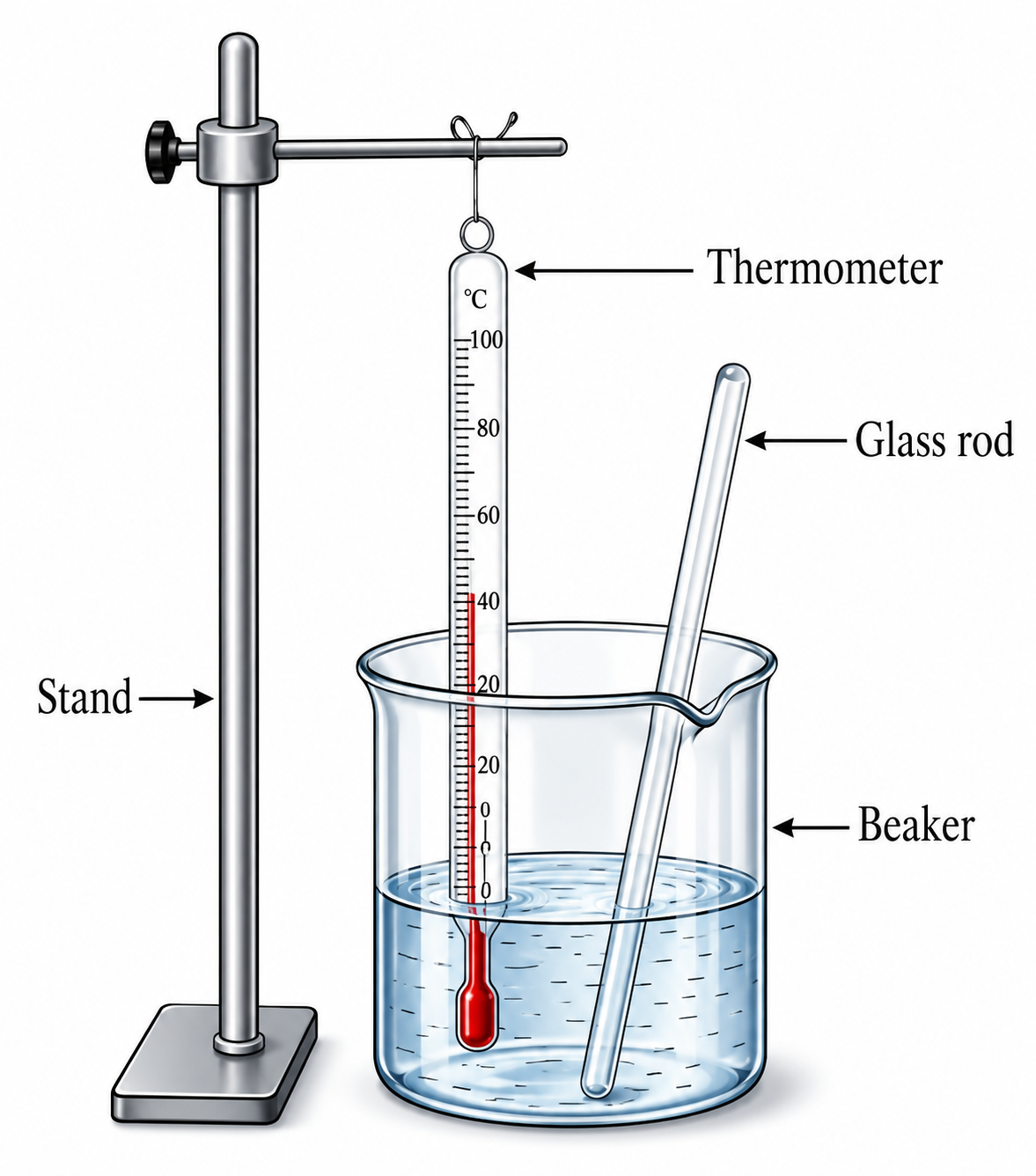 Experimental setup for determination of heat of solution